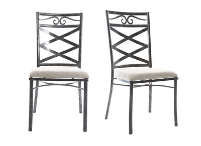 Chaises baroques noires m&eacute;tal (lot de 2) VENEZIA