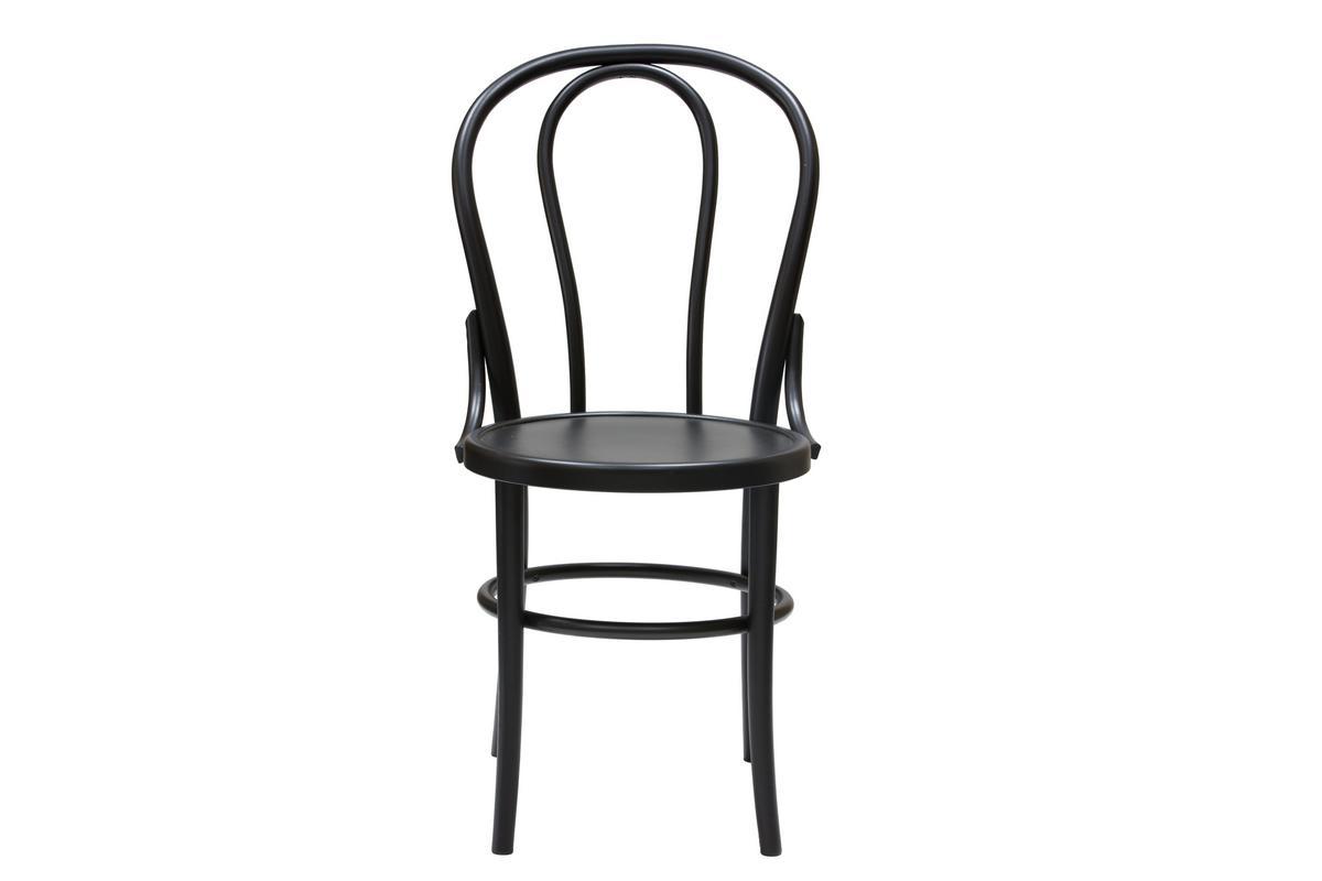 Chaises bistrot bois massif noir (lot de 2) PRUNE