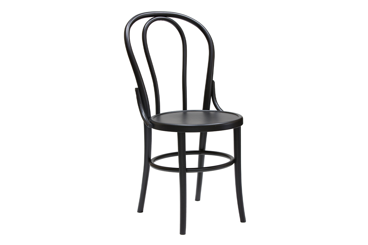 Chaises bistrot bois massif noir (lot de 2) PRUNE