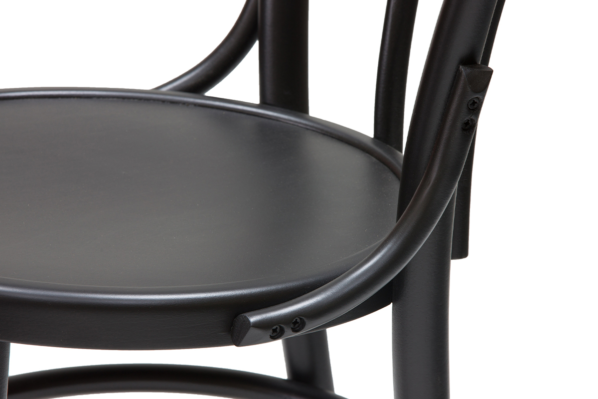 Chaises bistrot bois massif noir (lot de 2) PRUNE