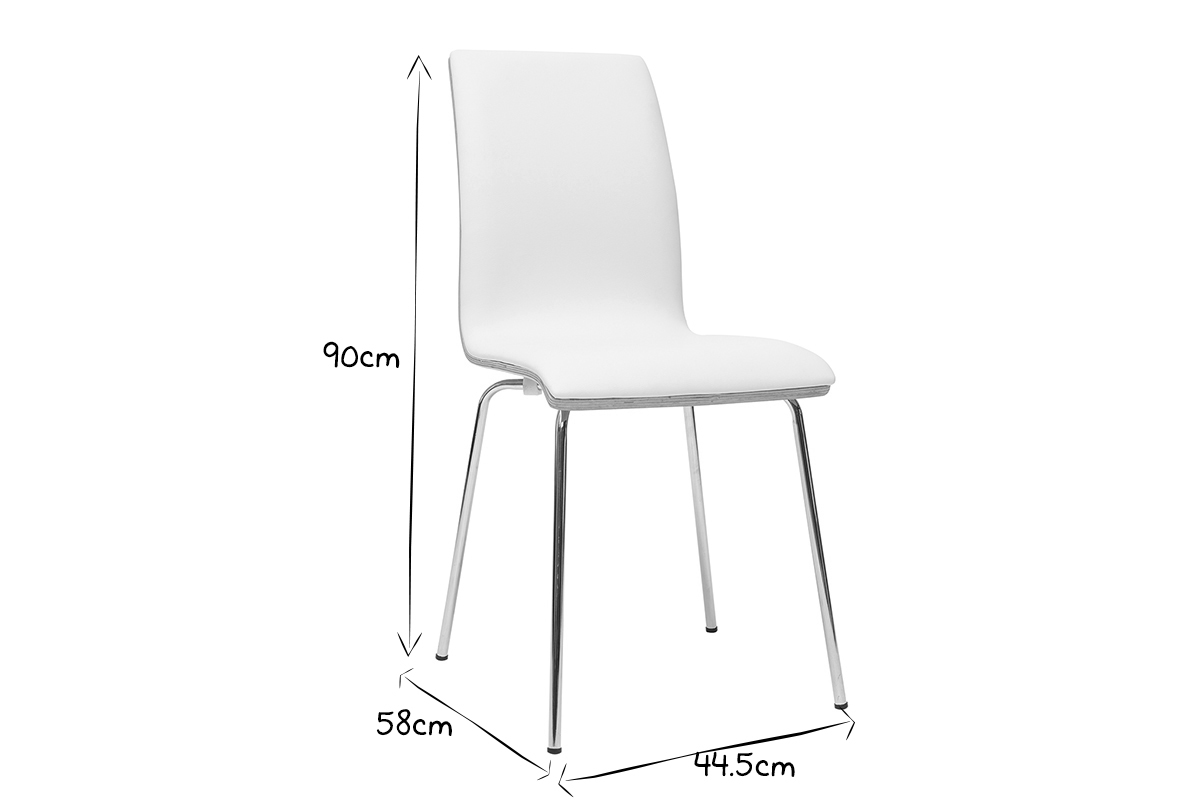 Chaises blanc et bois clair avec pieds m�tal (lot de 2) DELICACY