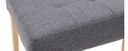 Chaises capitonnées en tissu gris foncé et bois (lot de 2) ESTER