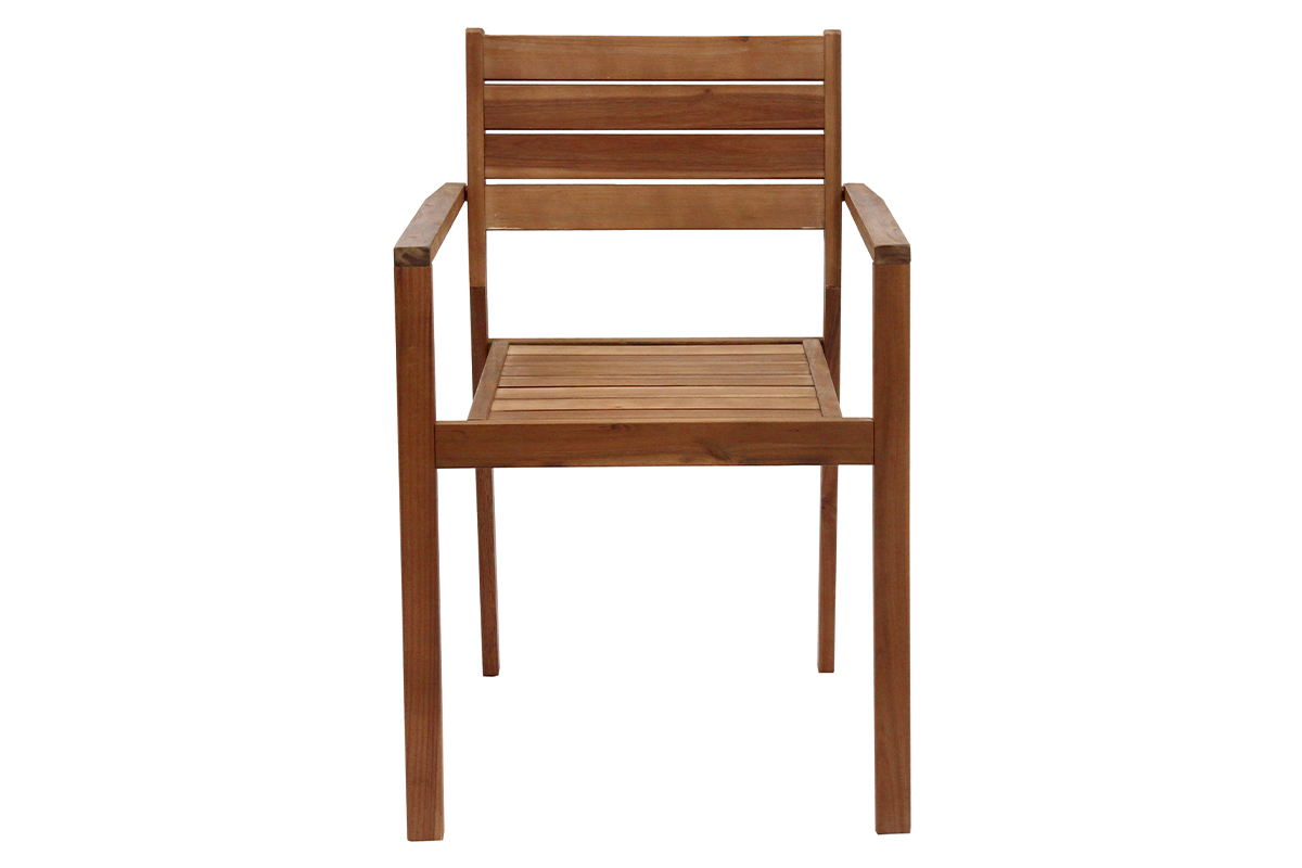Chaises de jardin empilables en bois massif (lot de 2) CANOPEE