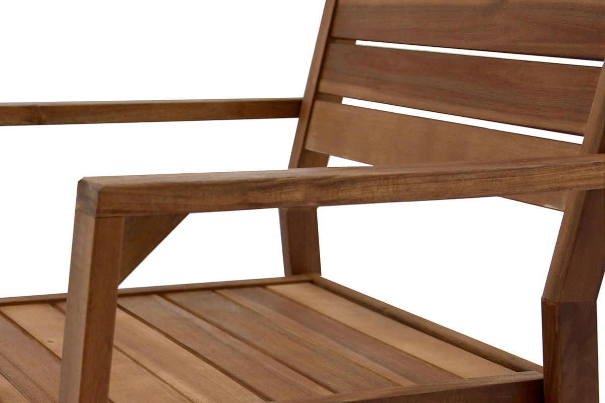 Chaises de jardin empilables en bois massif (lot de 2) CANOPEE