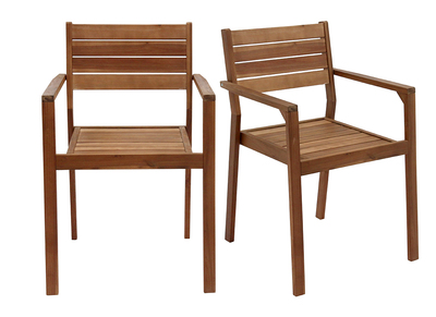 Chaises de jardin empilables en bois massif (lot de 2) CANOPEE