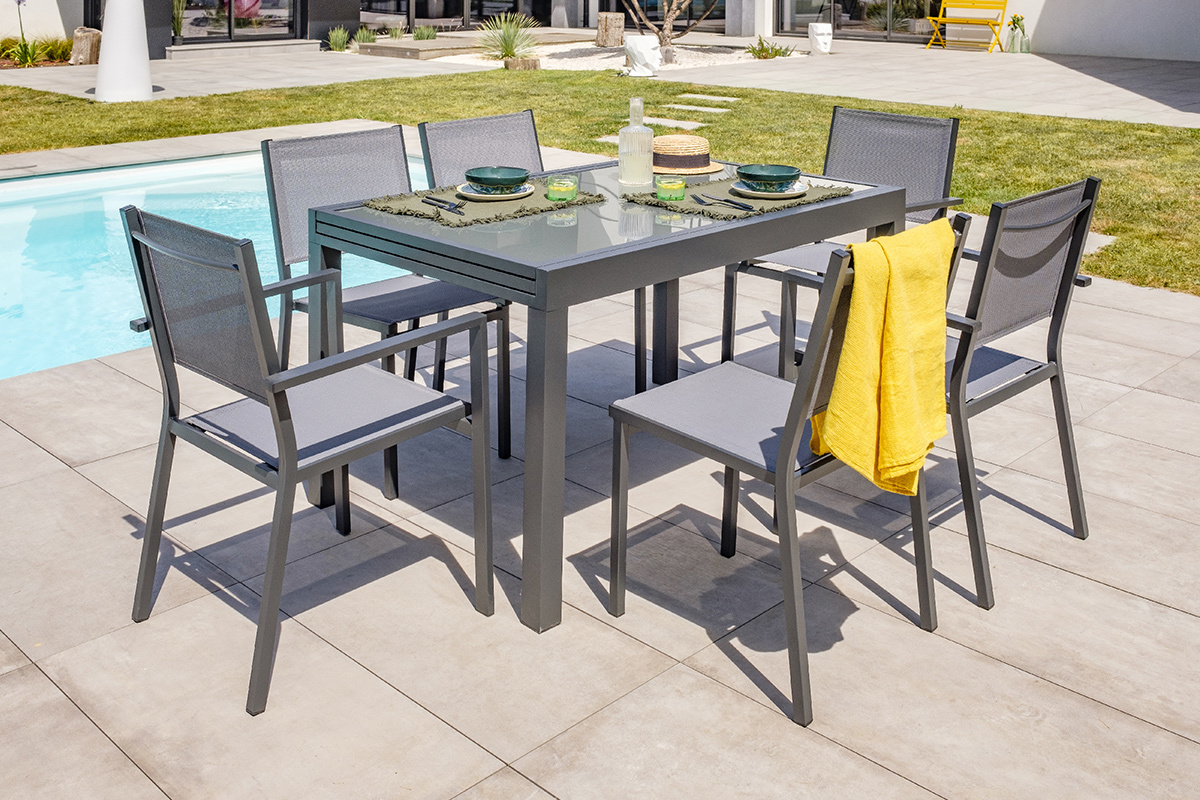 Chaises de jardin empilables grises (lot de 2) PORTOFINO