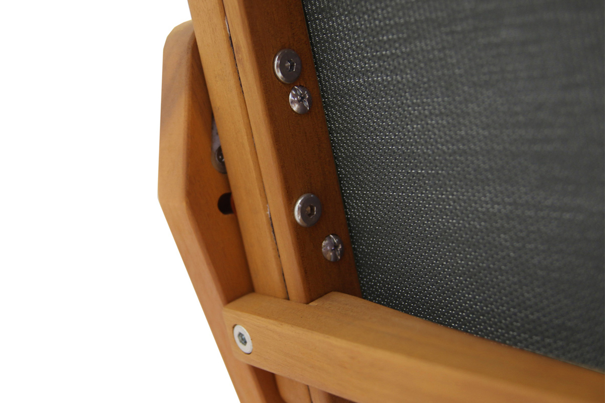 Chaises de jardin gris fonc� et bois massif (lot de 2) APIK