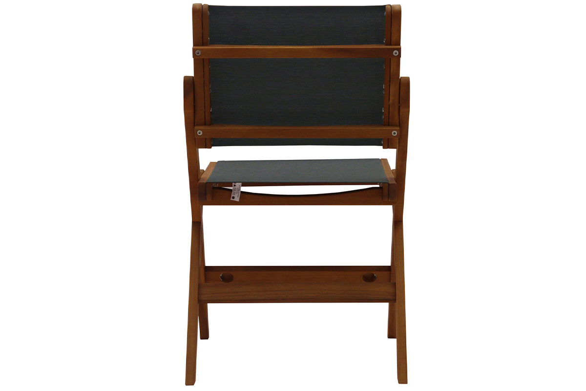 Chaises de jardin gris fonc� et bois massif (lot de 2) APIK