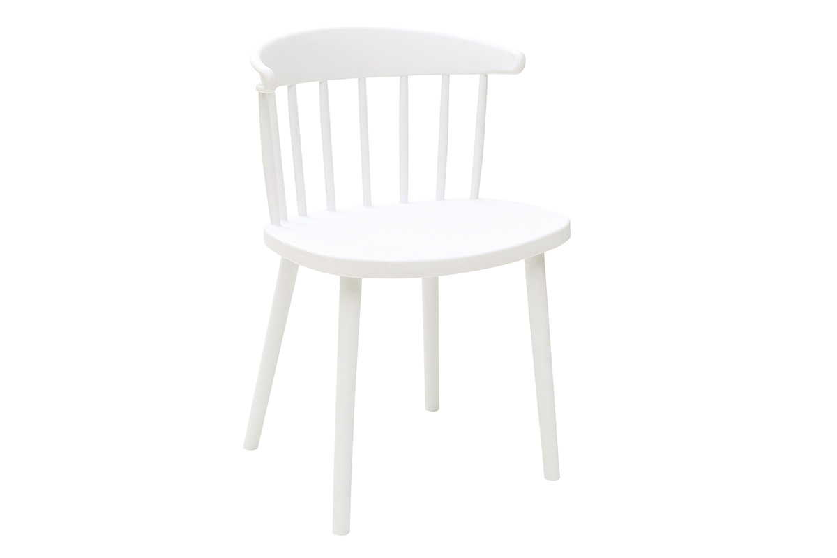 Chaises design  barreaux blanches intrieur / extrieur (lot de 2) HOLLY