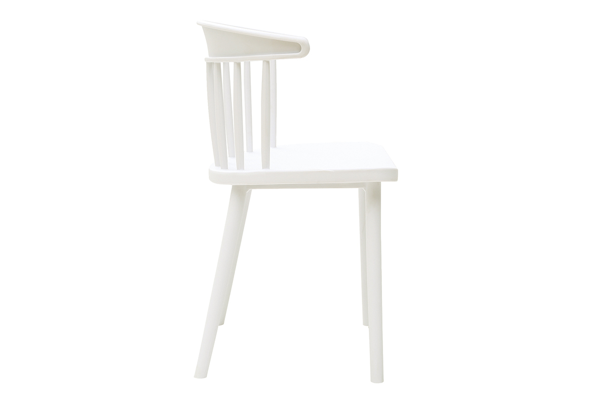 Chaises design  barreaux blanches intrieur / extrieur (lot de 2) HOLLY