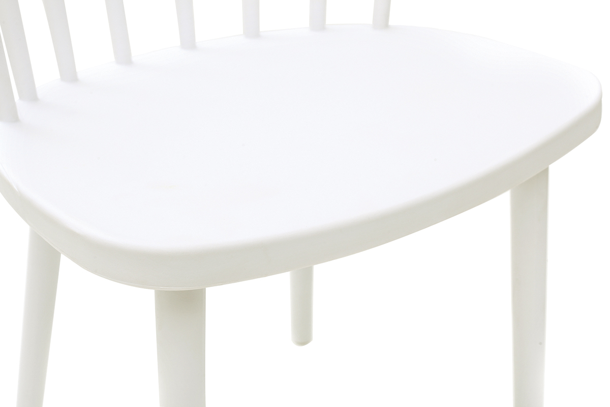 Chaises design  barreaux blanches intrieur / extrieur (lot de 2) HOLLY