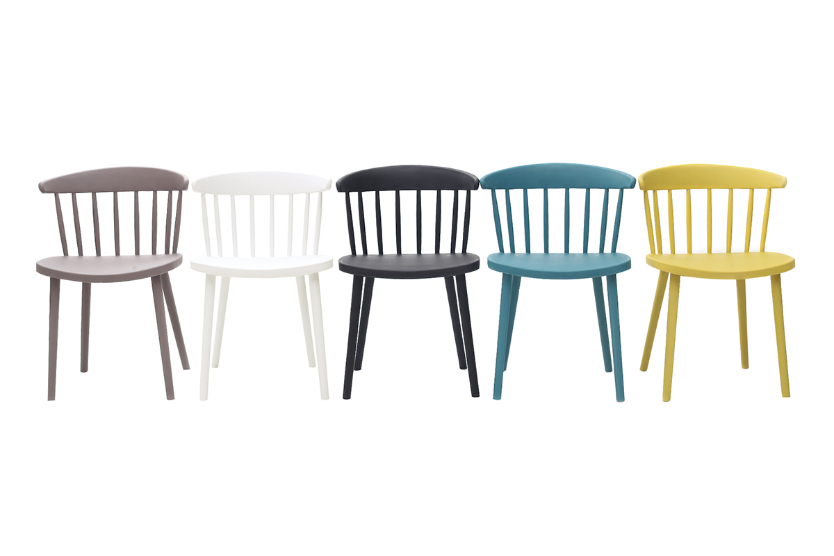 Chaises design  barreaux blanches intrieur / extrieur (lot de 2) HOLLY