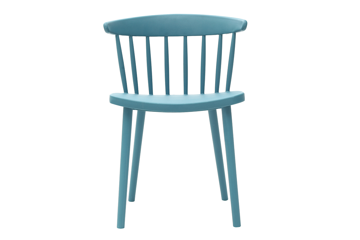 Chaises design  barreaux bleu canard intrieur / extrieur (lot de 2) HOLLY
