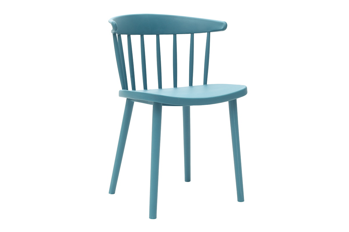 Chaises design  barreaux bleu canard intrieur / extrieur (lot de 2) HOLLY