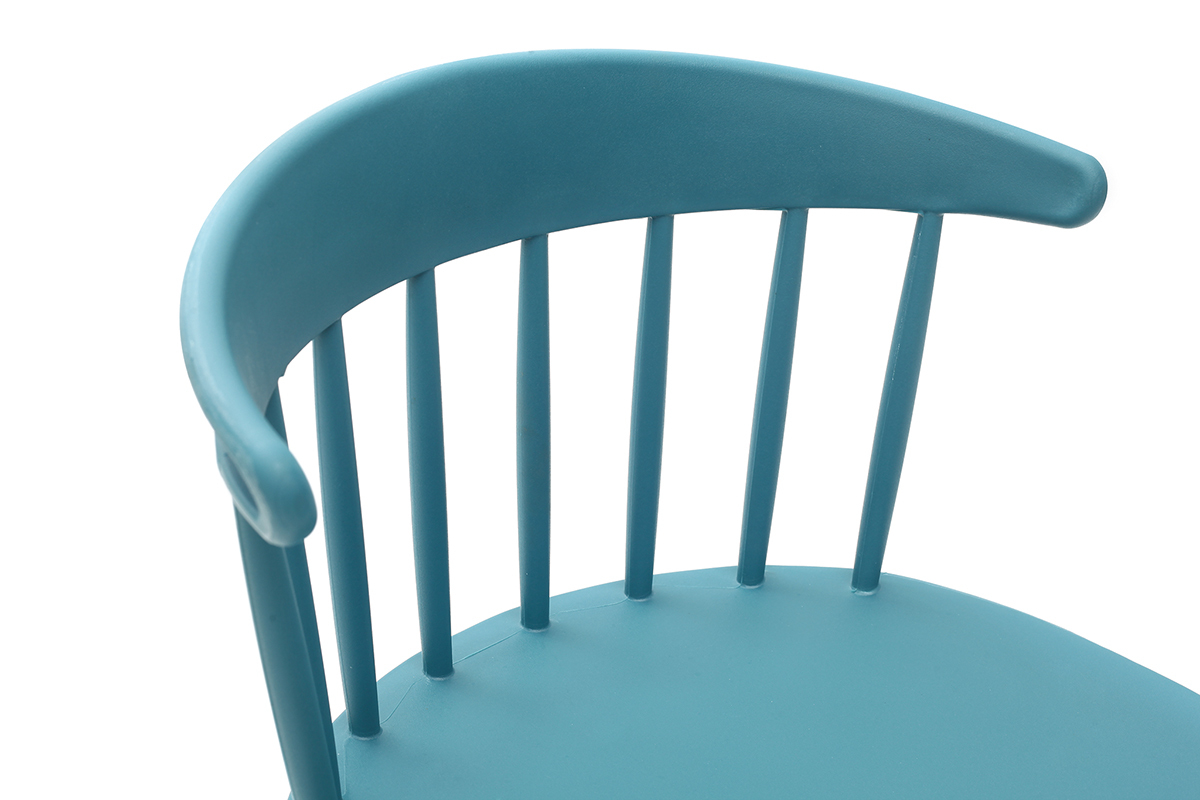 Chaises design  barreaux bleu canard intrieur / extrieur (lot de 2) HOLLY