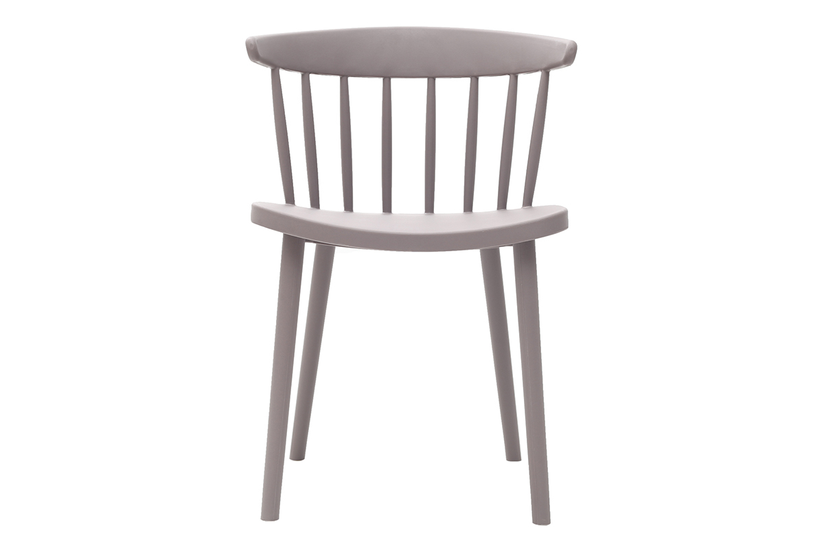 Chaises design  barreaux grises intrieur / extrieur (lot de 2) HOLLY