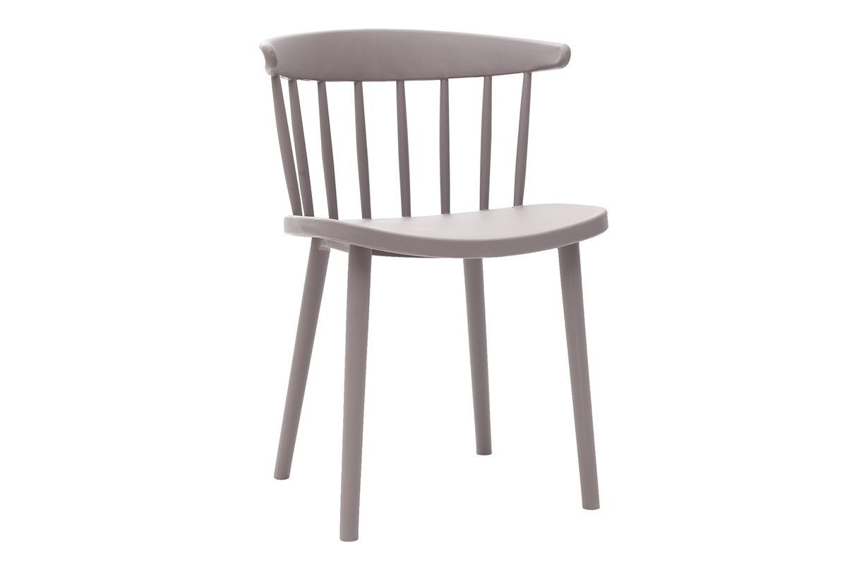Chaises design  barreaux grises intrieur / extrieur (lot de 2) HOLLY
