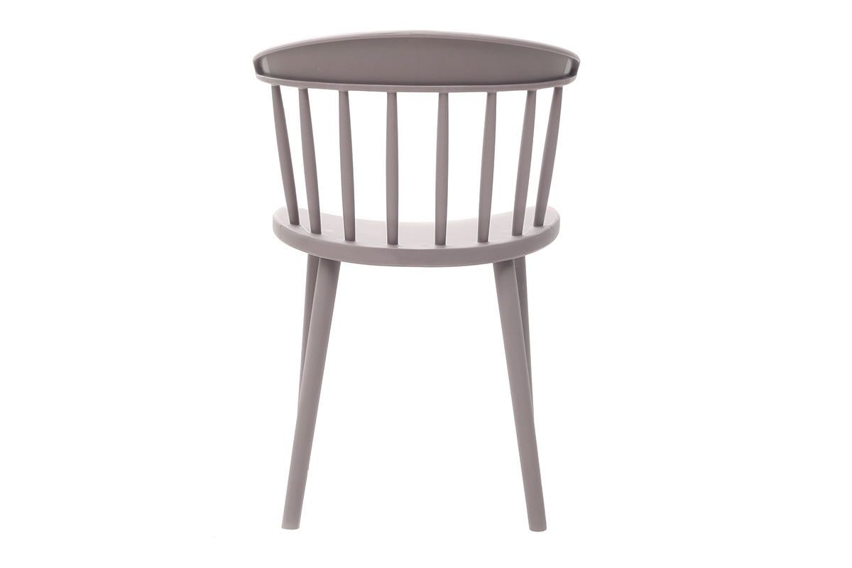 Chaises design  barreaux grises intrieur / extrieur (lot de 2) HOLLY