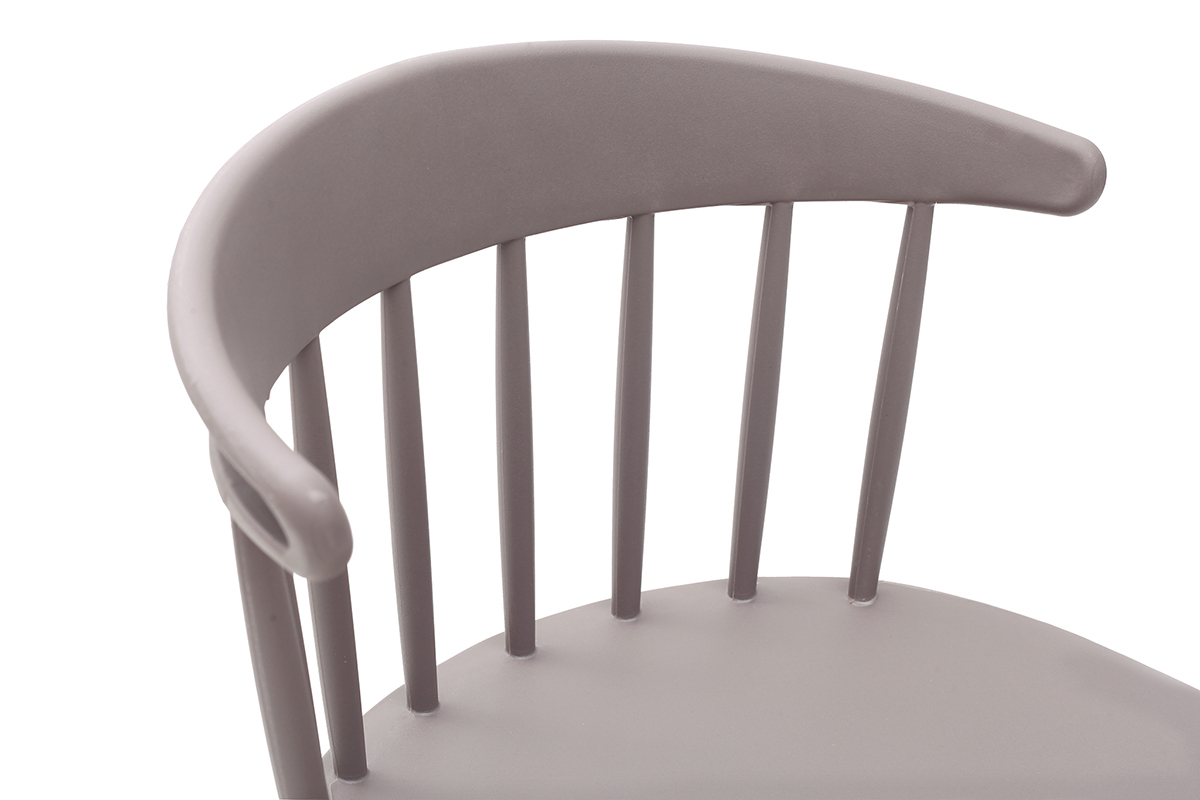 Chaises design  barreaux grises intrieur / extrieur (lot de 2) HOLLY