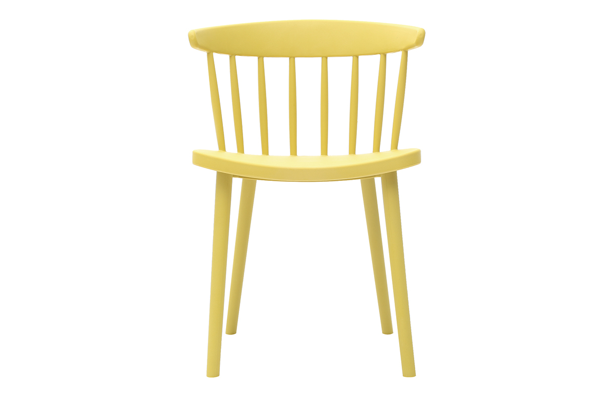 Chaises design  barreaux jaunes intrieur / extrieur (lot de 2) HOLLY