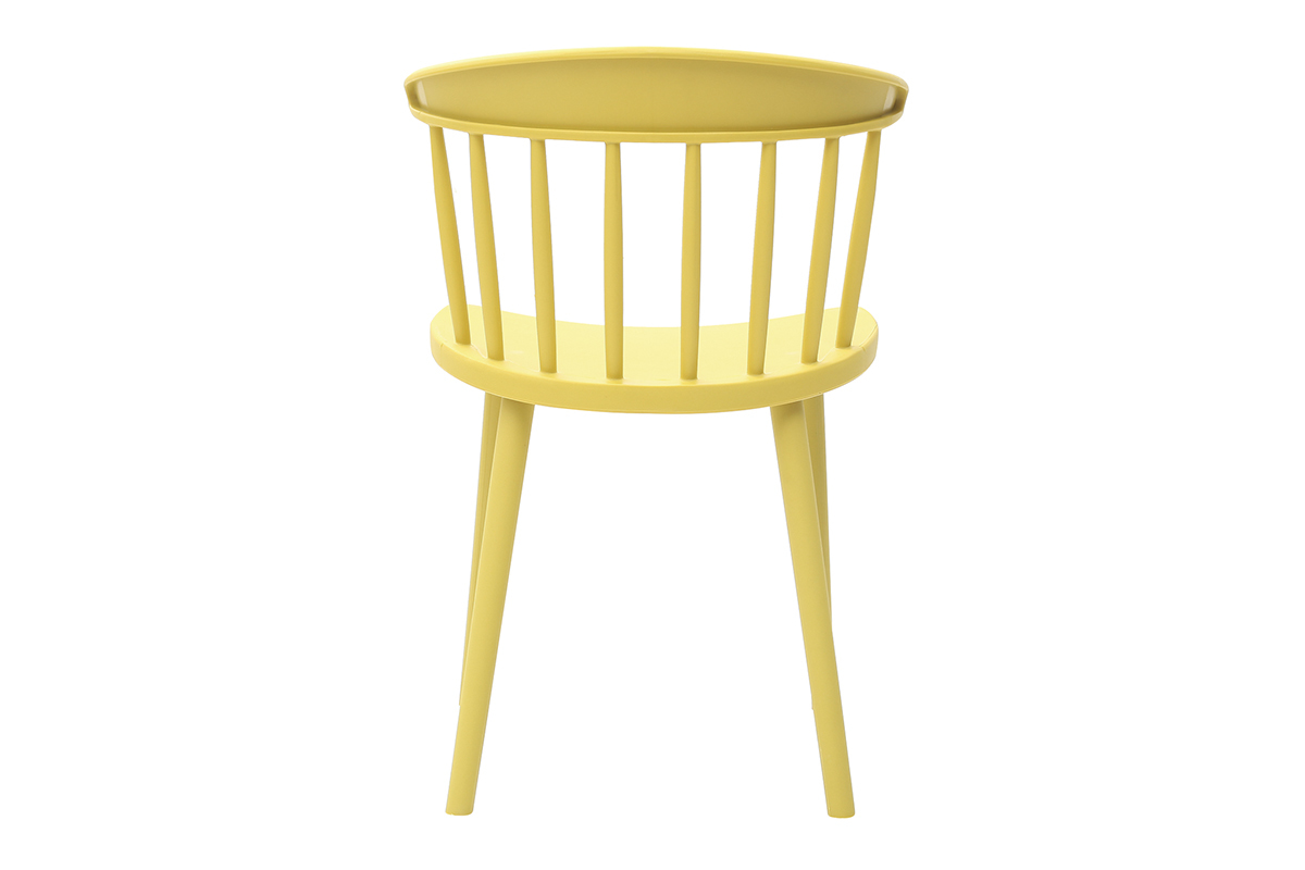 Chaises design  barreaux jaunes intrieur / extrieur (lot de 2) HOLLY