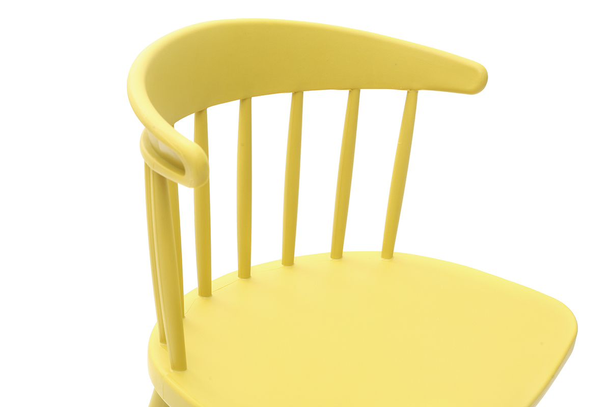 Chaises design  barreaux jaunes intrieur / extrieur (lot de 2) HOLLY