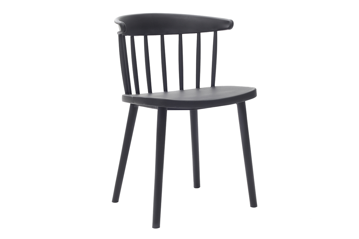 Chaises design  barreaux noires intrieur / extrieur (lot de 2) HOLLY