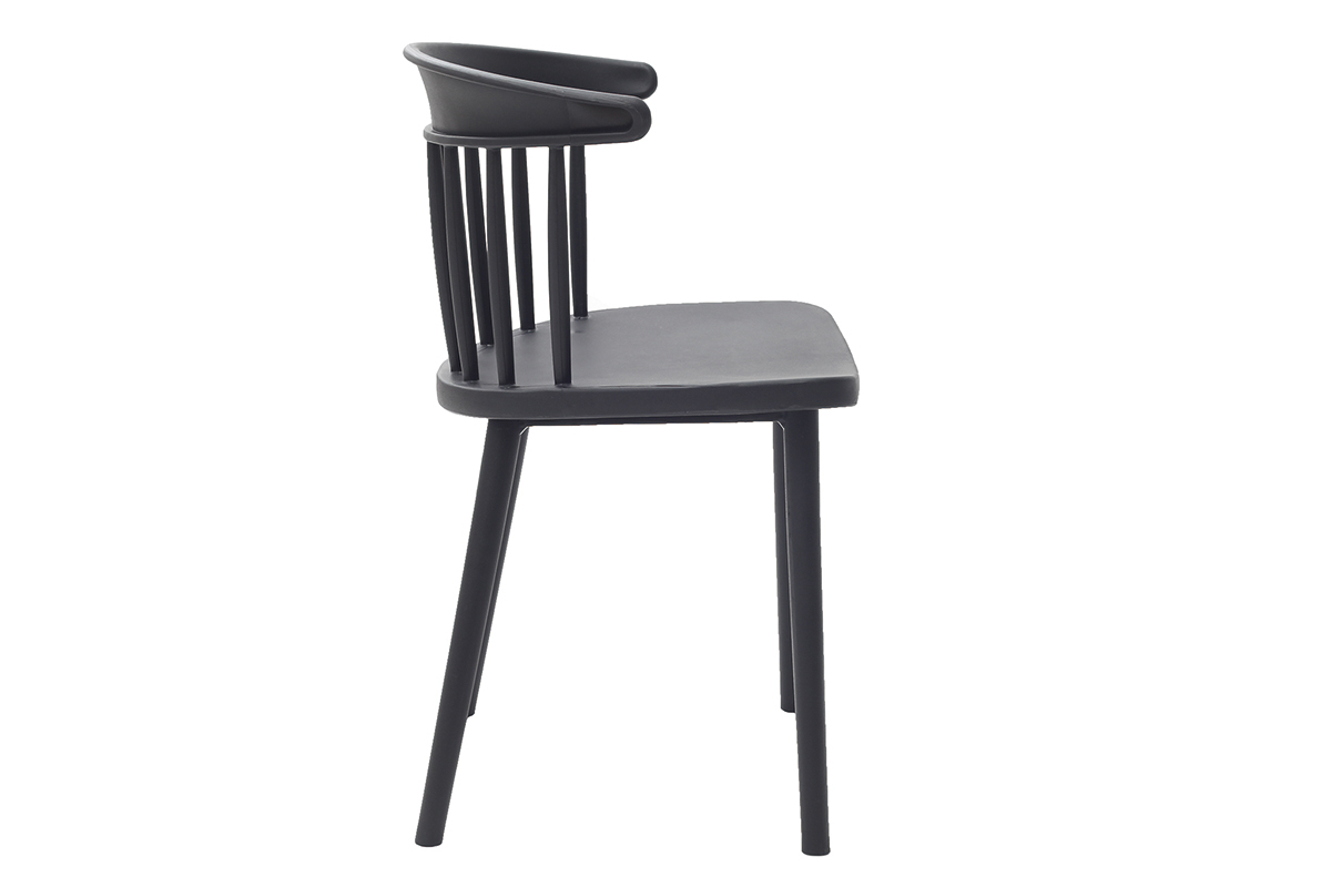 Chaises design  barreaux noires intrieur / extrieur (lot de 2) HOLLY