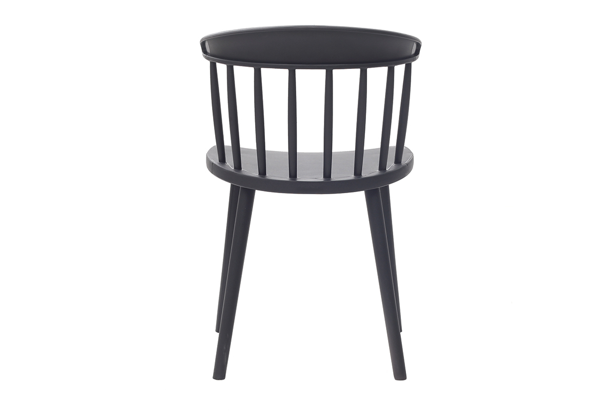 Chaises design  barreaux noires intrieur / extrieur (lot de 2) HOLLY