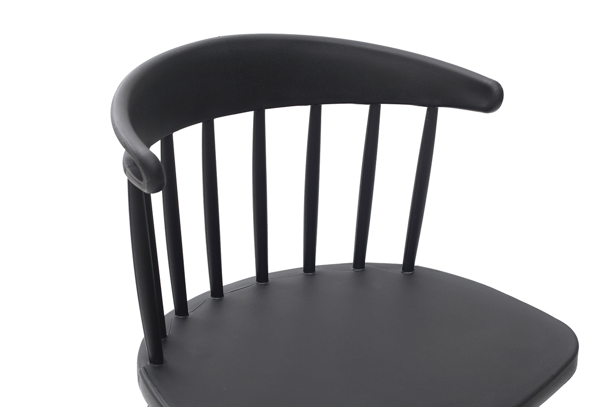 Chaises design  barreaux noires intrieur / extrieur (lot de 2) HOLLY