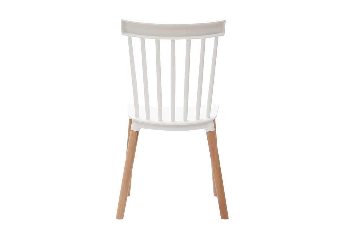 Chaises design bicolores blanc et bois (lot de 2) GAMBO