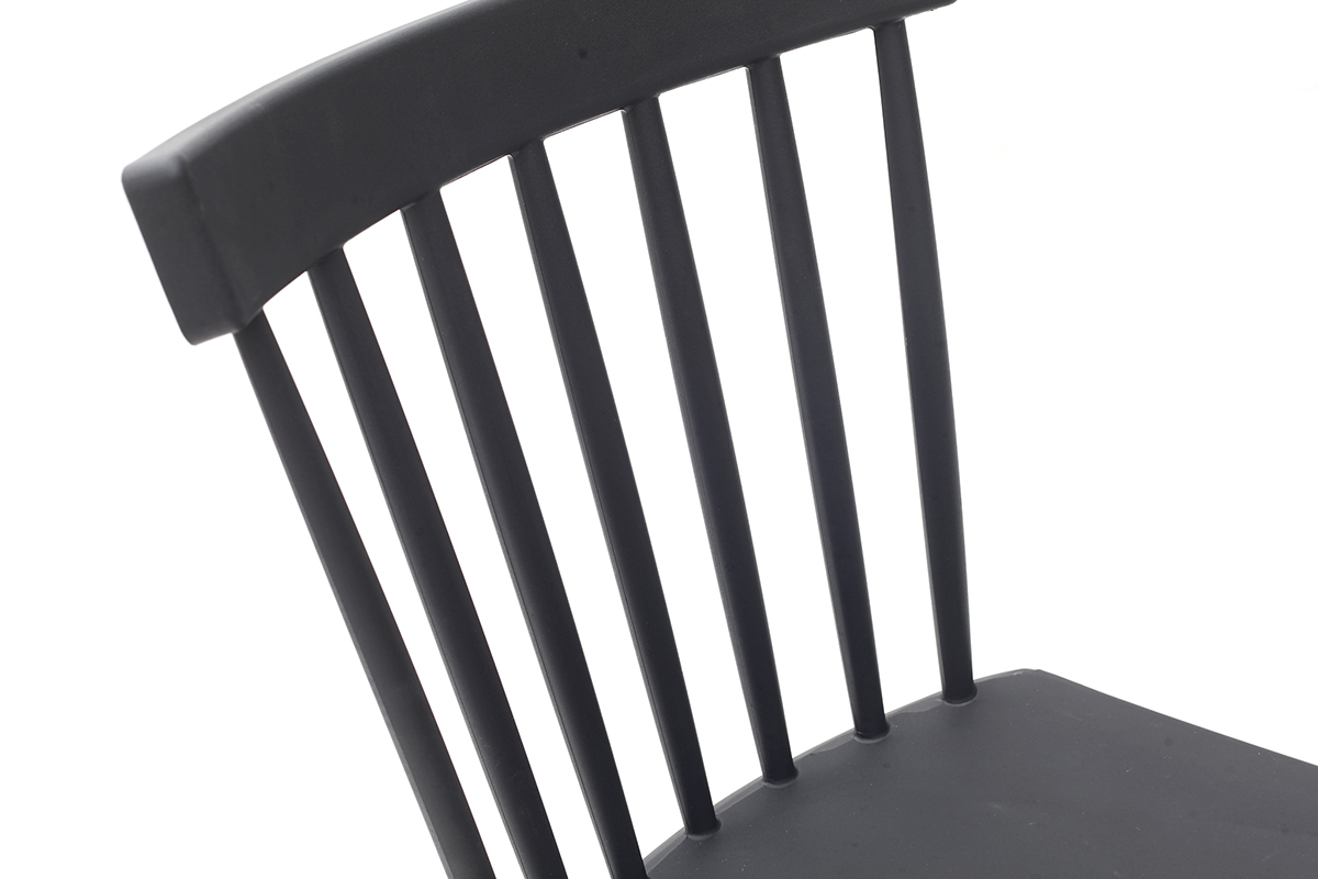 Chaises design bicolores noir et bois (lot de 2) GAMBO