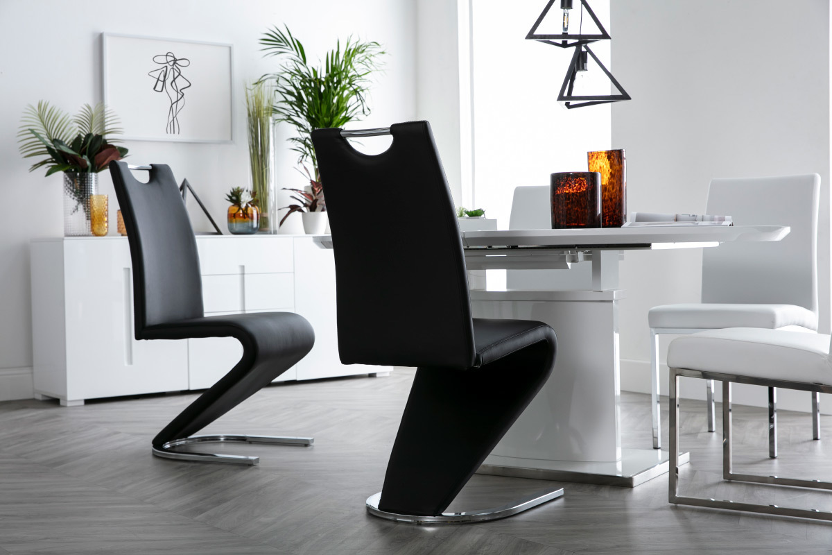 Chaises design blanc (lot de 2) ANGY