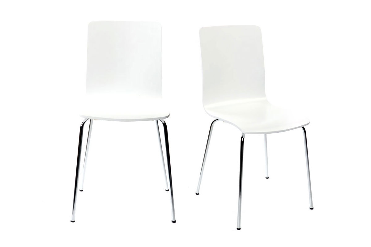 Chaises design blanches (lot de 2) NELLY