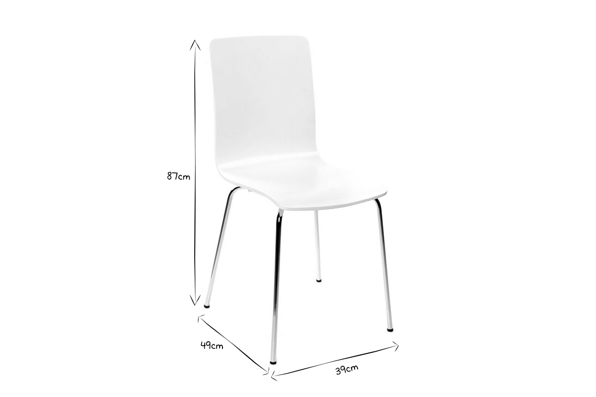 Chaises design blanches (lot de 2) NELLY