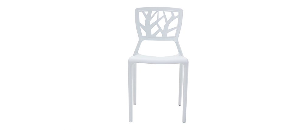 Chaises design blanches empilables intérieur / extérieur (lot de 2) KATIA