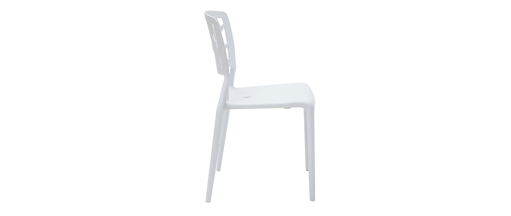 Chaises design blanches empilables intérieur / extérieur (lot de 2) KATIA