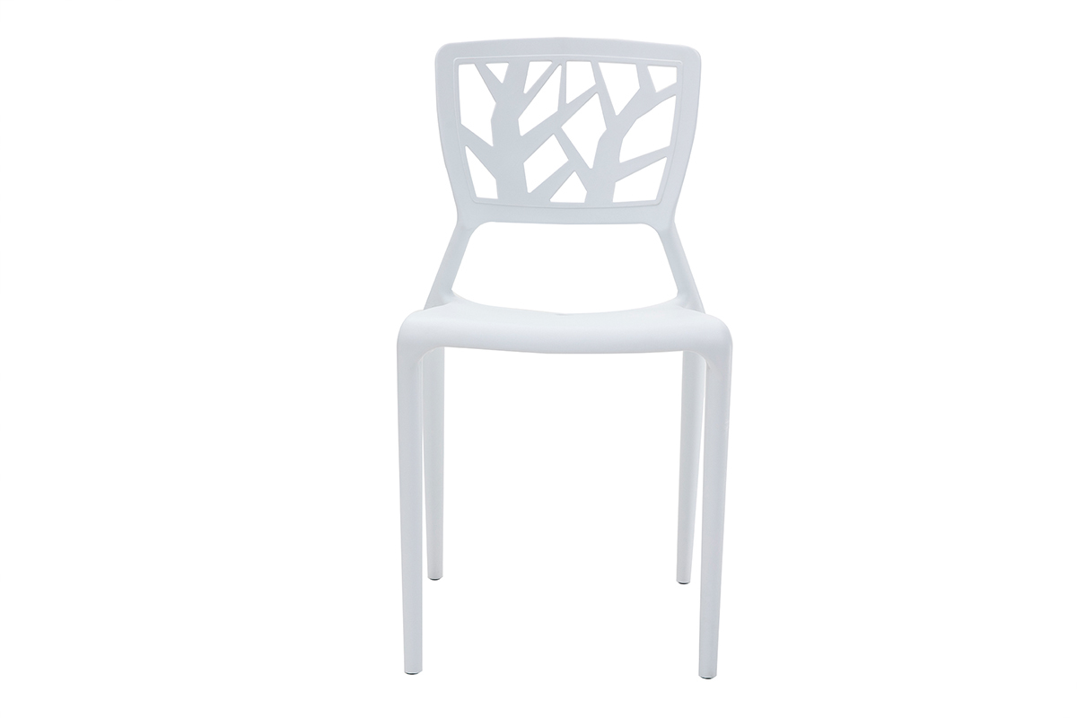 Chaises design blanches empilables int�rieur / ext�rieur (lot de 2) KATIA