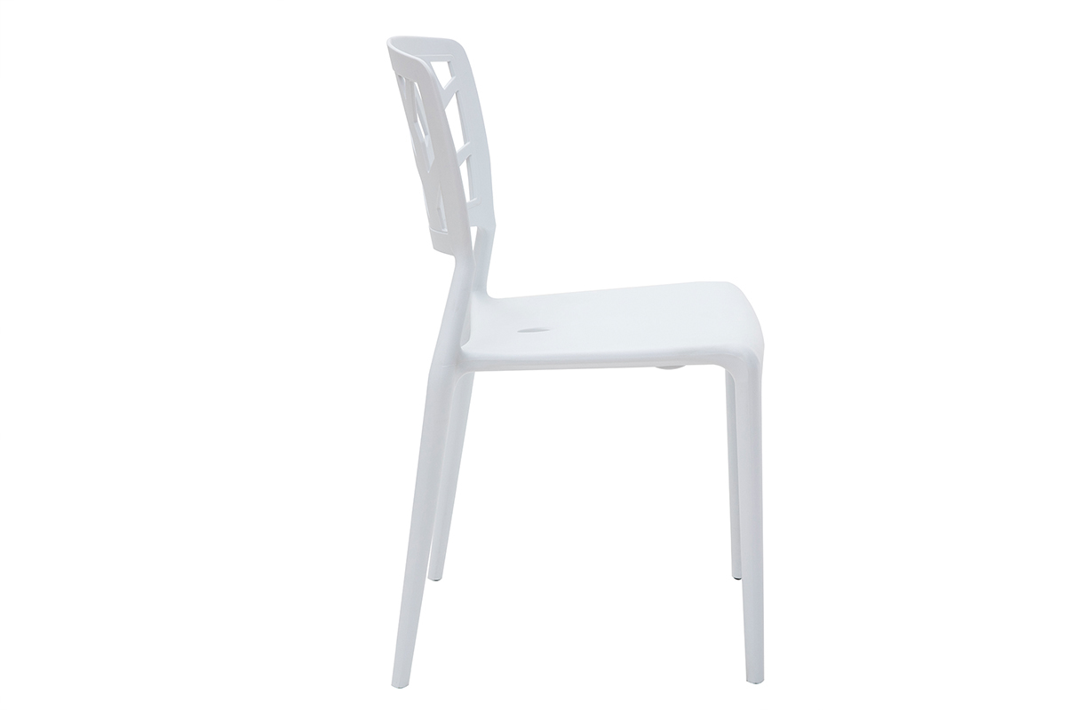 Chaises design blanches empilables int�rieur / ext�rieur (lot de 2) KATIA
