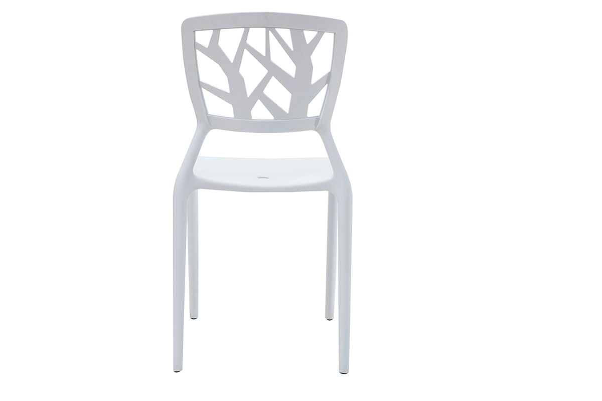 Chaises design blanches empilables int�rieur / ext�rieur (lot de 2) KATIA