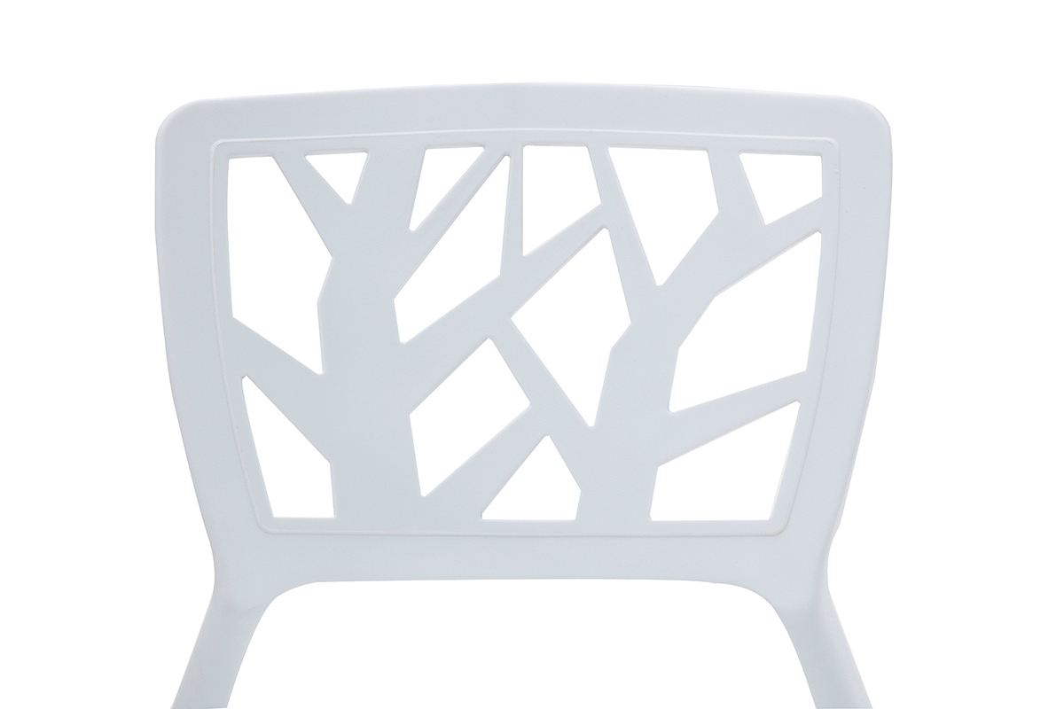 Chaises design blanches empilables int�rieur / ext�rieur (lot de 2) KATIA