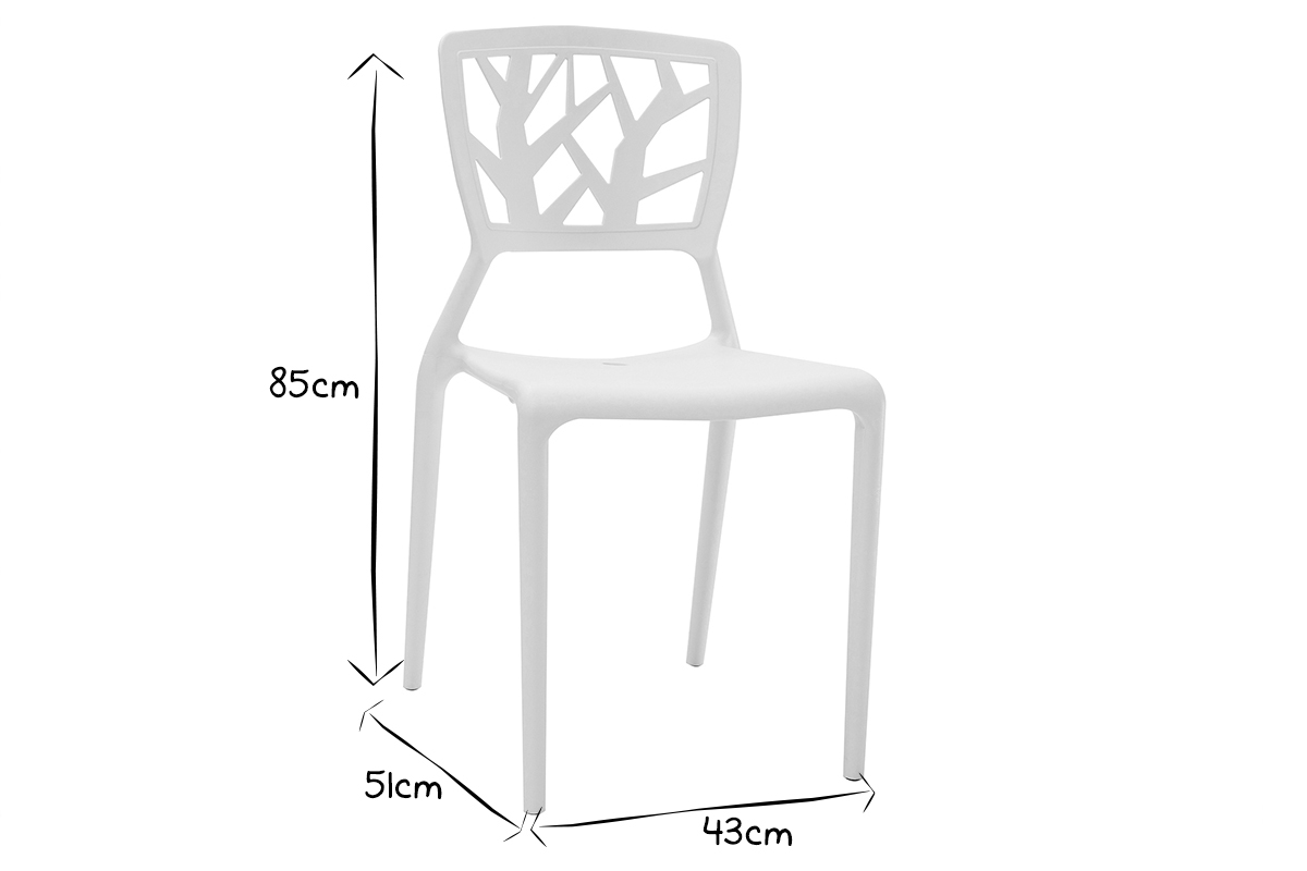 Chaises design blanches empilables int�rieur / ext�rieur (lot de 2) KATIA