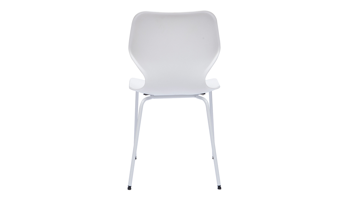 Chaises design blanches intérieur - extérieur (lot de 2) FLIP