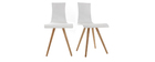 Chaises design bois et blanc (lot de 2) BALTIK