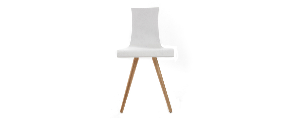 Chaises design bois et blanc (lot de 2) BALTIK