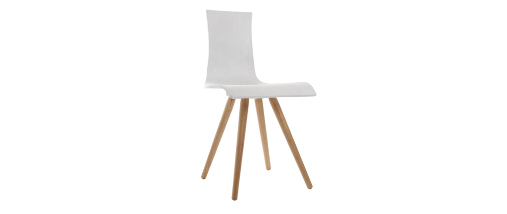 Chaises design bois et blanc (lot de 2) BALTIK