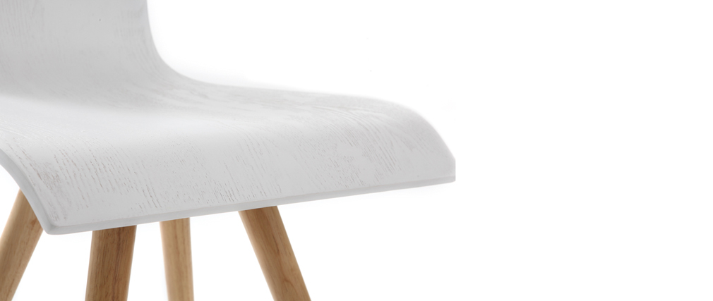 Chaises design bois et blanc (lot de 2) BALTIK