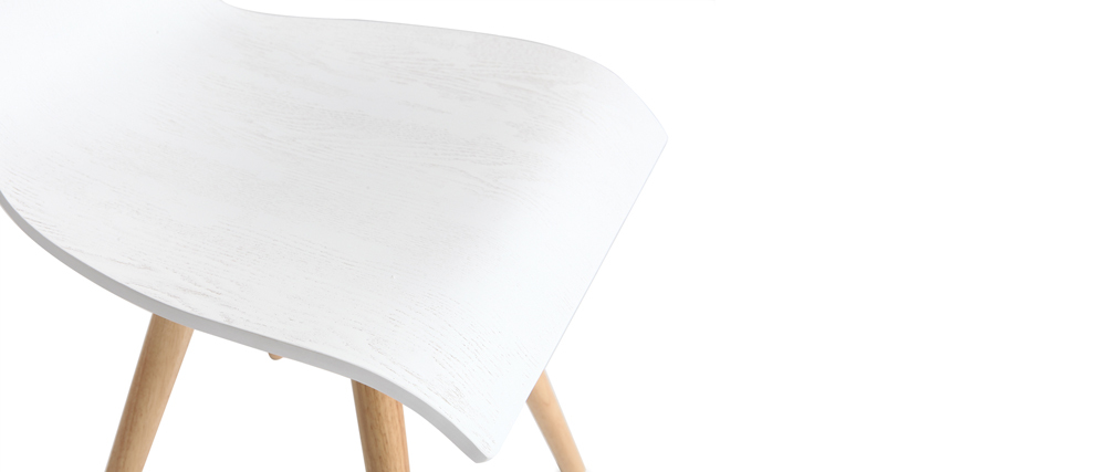 Chaises design bois et blanc (lot de 2) BALTIK
