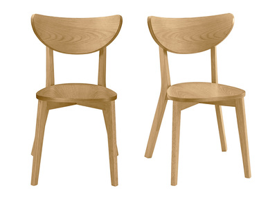 Chaises design ch&ecirc;ne (lot de 2) LEENA