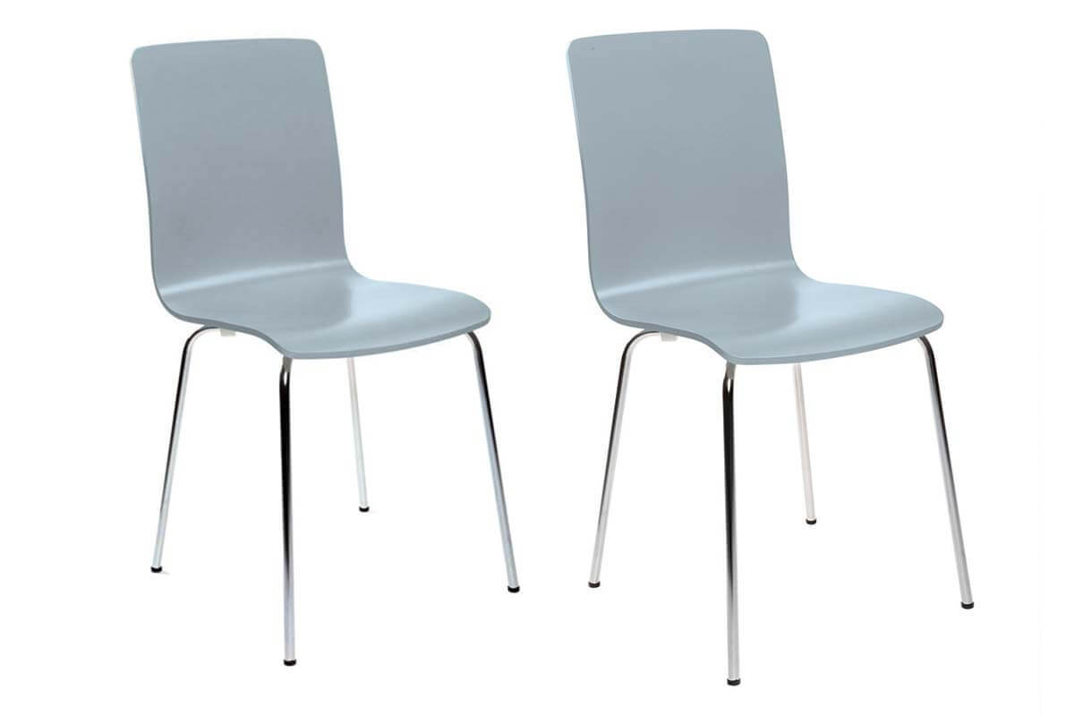 Chaises design cuisine grises (lot de 2) NELLY